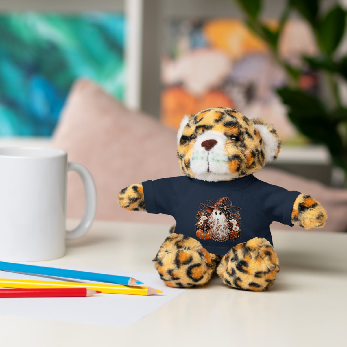 Autumn Owl Plush Bear with Pumpkin Tee
