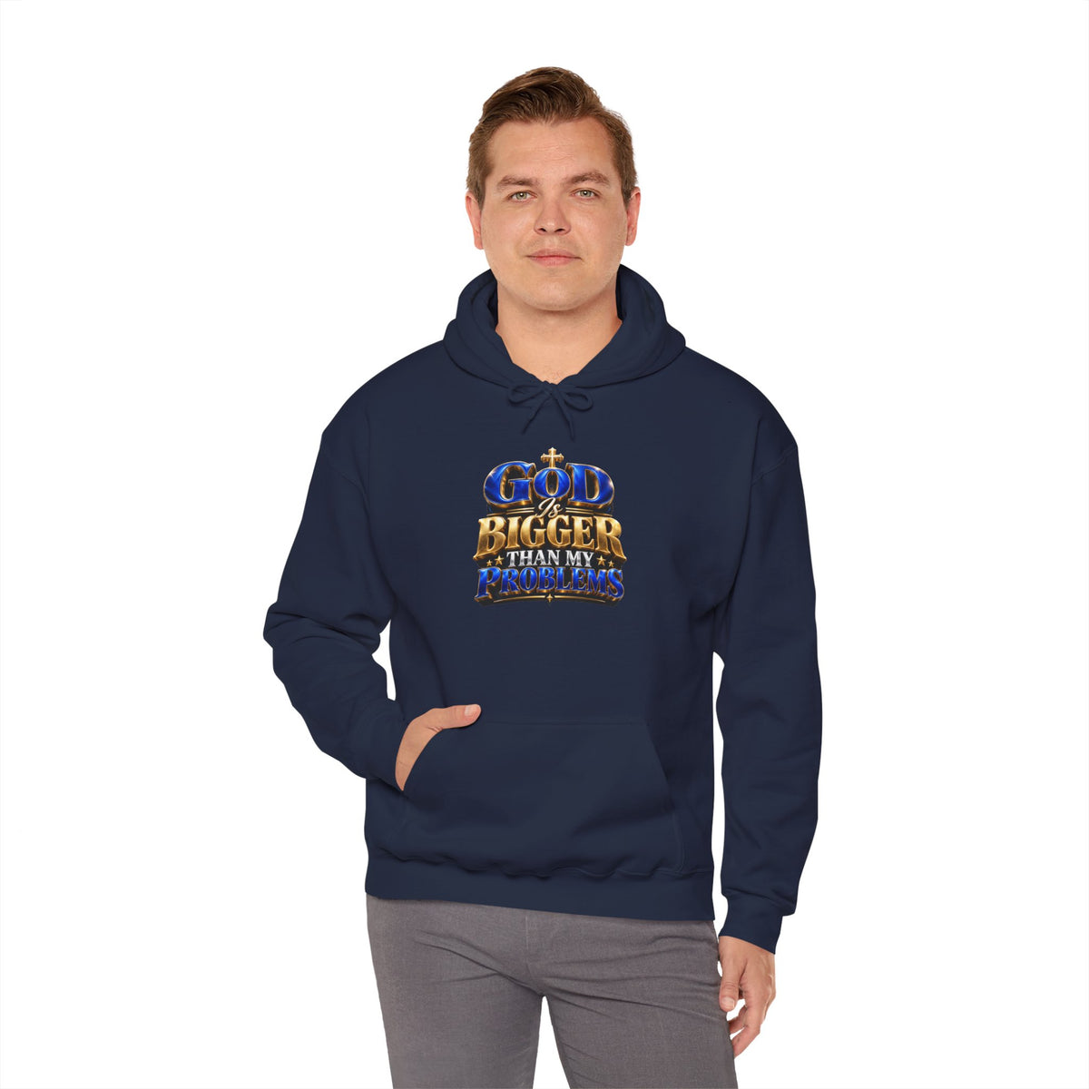Hoodie — "God's Bigger Than My Problems" Inspirational Christian Pullover