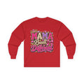 Mama Built Different Long Sleeve Tee — Pink Crowned Mom Graphic Shirt
