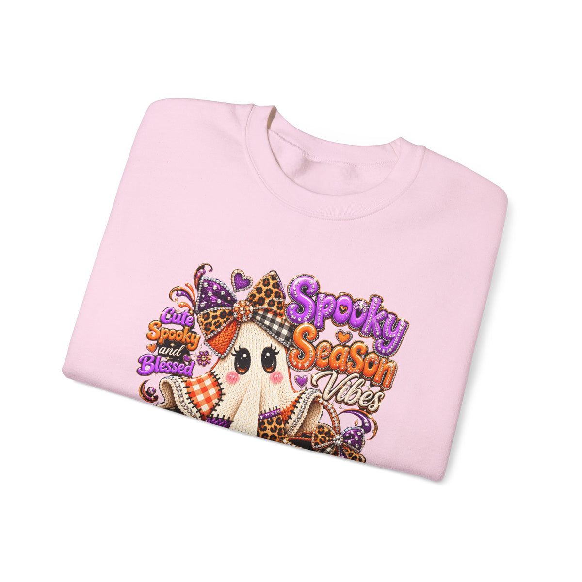 Spooky Season Ghost Sweatshirt – Cute Halloween Pumpkin Crewneck