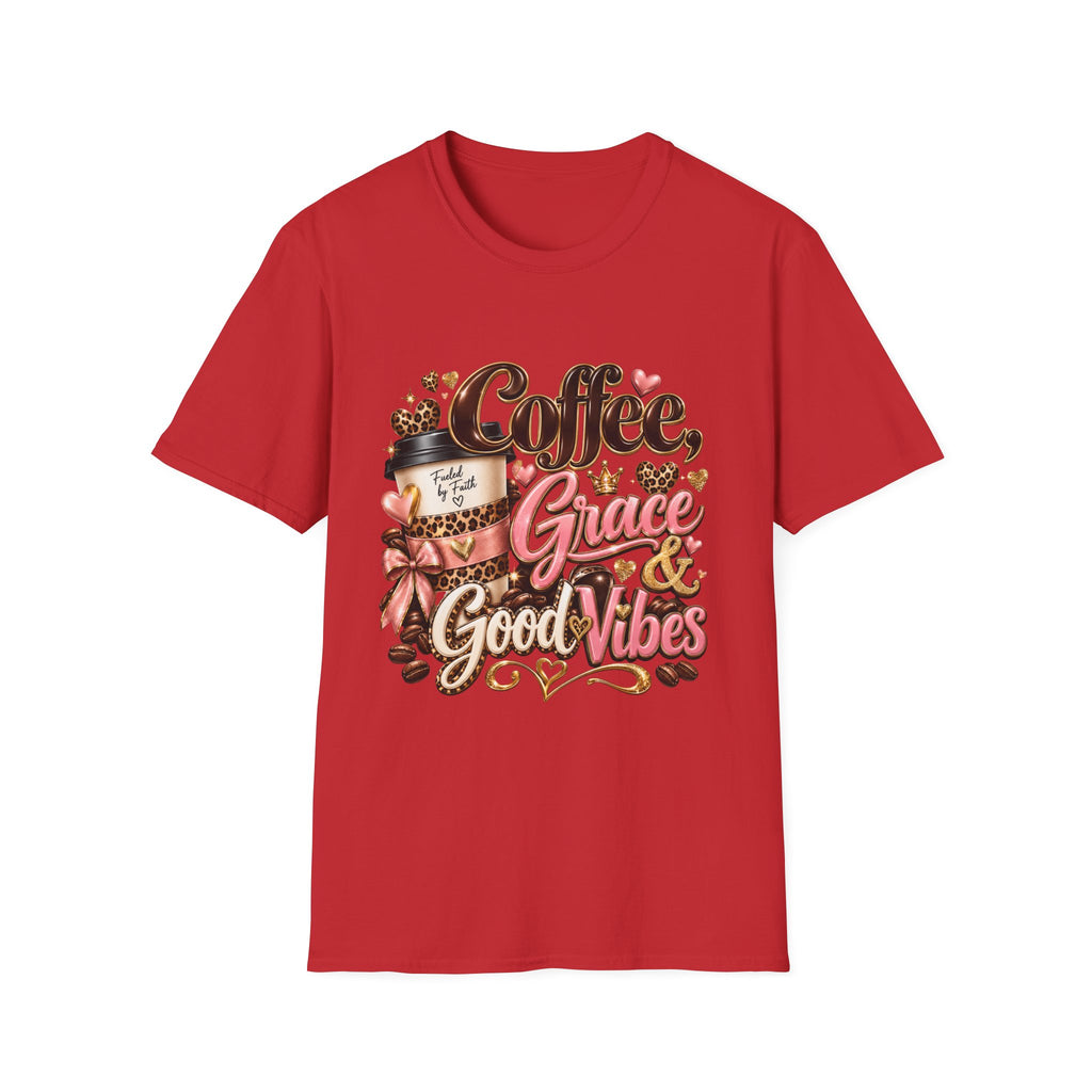Coffee & Grace T-Shirt — 'Coffee, Grace, Good Vibes' Graphic Tee