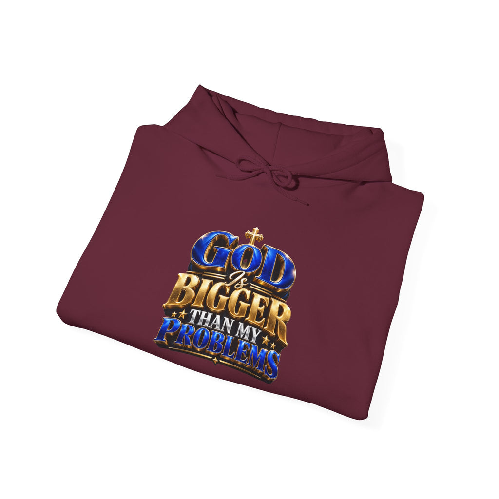 Hoodie — "God's Bigger Than My Problems" Inspirational Christian Pullover