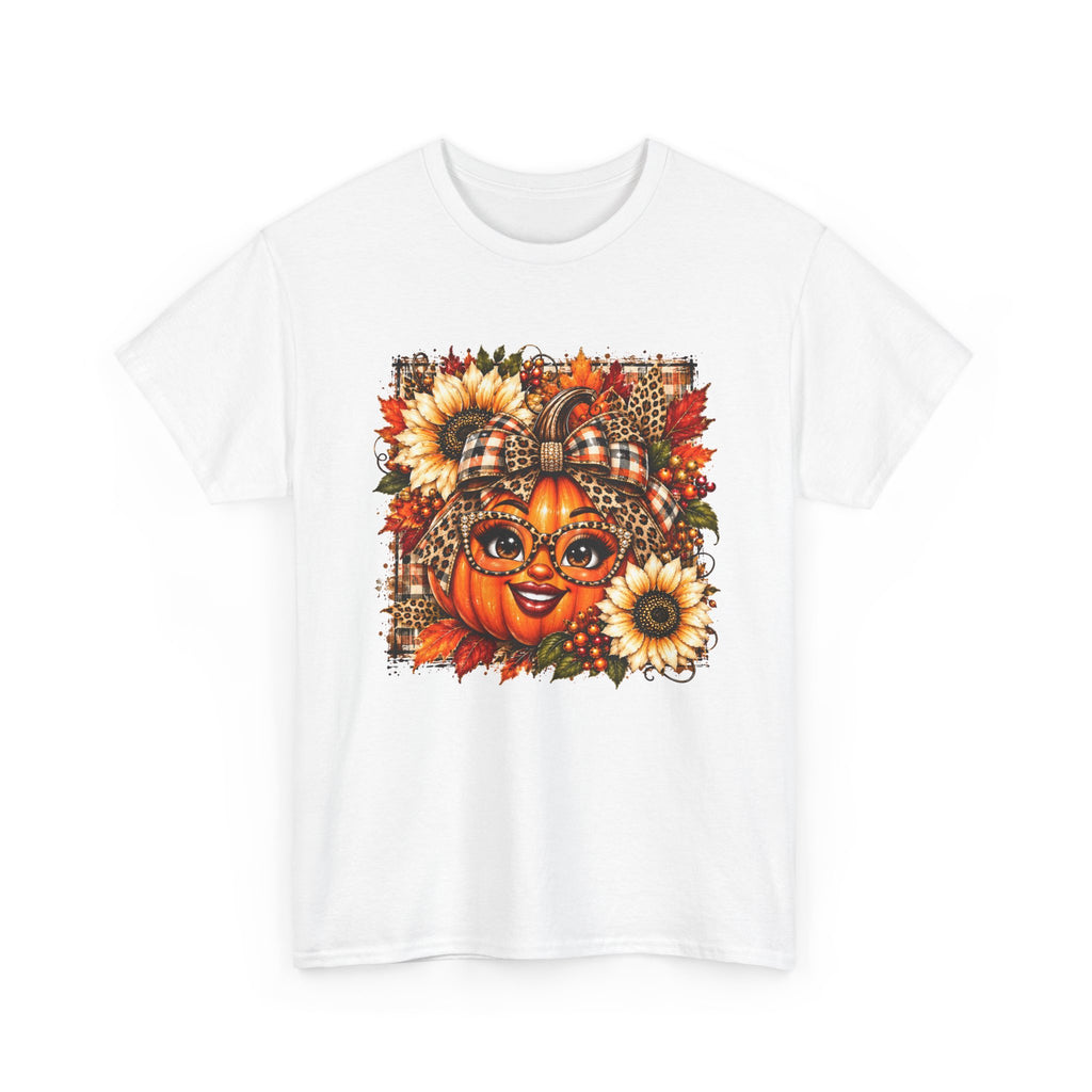 Autumn Pumpkin Face T-Shirt — Cute Fall Sunflower Graphic Tee
