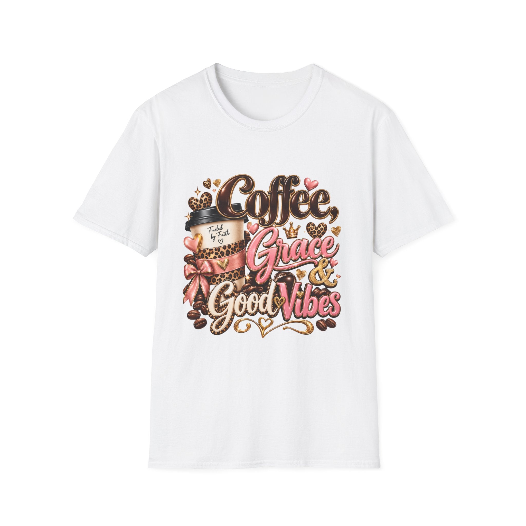 Coffee & Grace T-Shirt — 'Coffee, Grace, Good Vibes' Graphic Tee