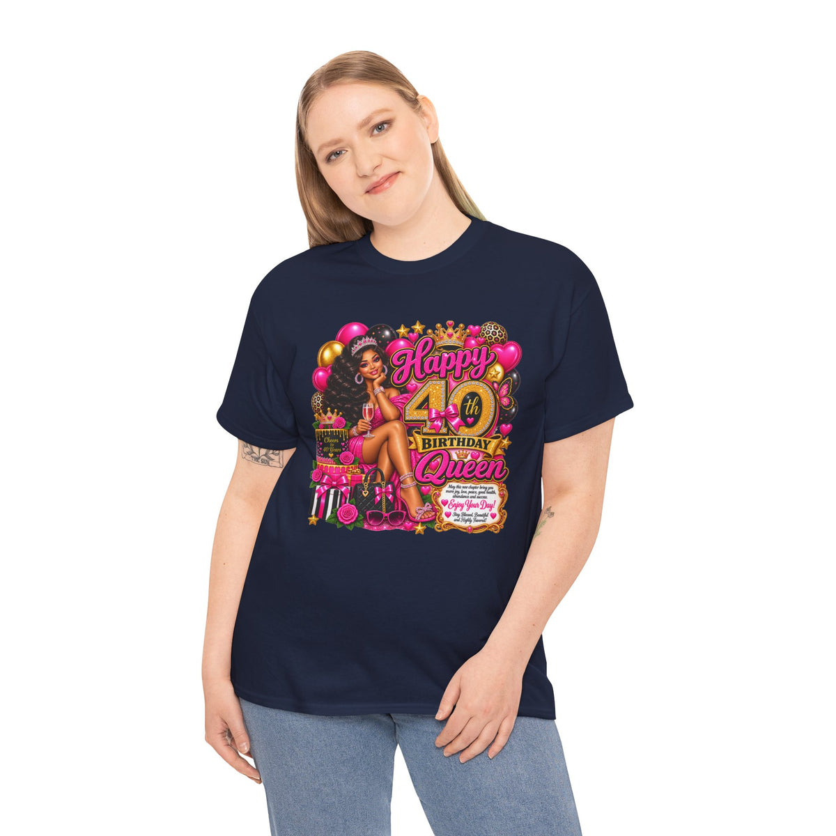40th Birthday Queen T-Shirt — Happy 40th Birthday Celebration Tee