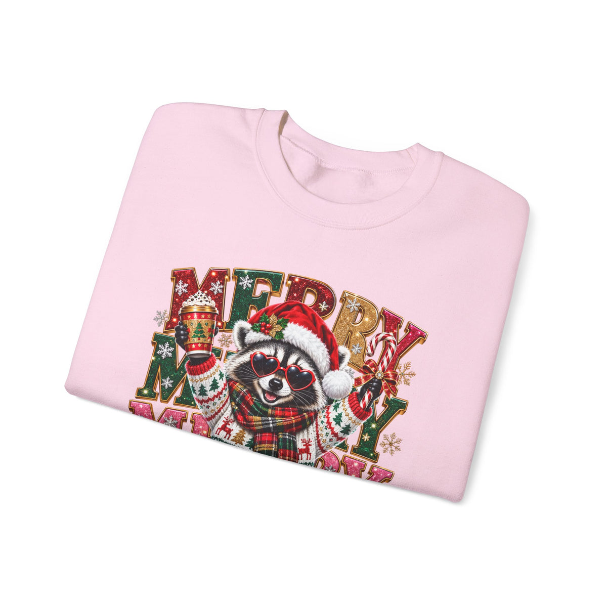 Christmas Raccoon "Merry Merry Christmas" Sweatshirt