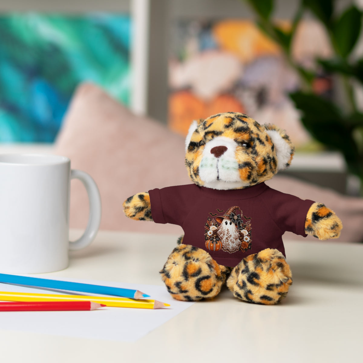 Autumn Owl Plush Bear with Pumpkin Tee