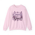 Crewneck Sweatshirt — "Covered by Grace" Floral Christian Pullover
