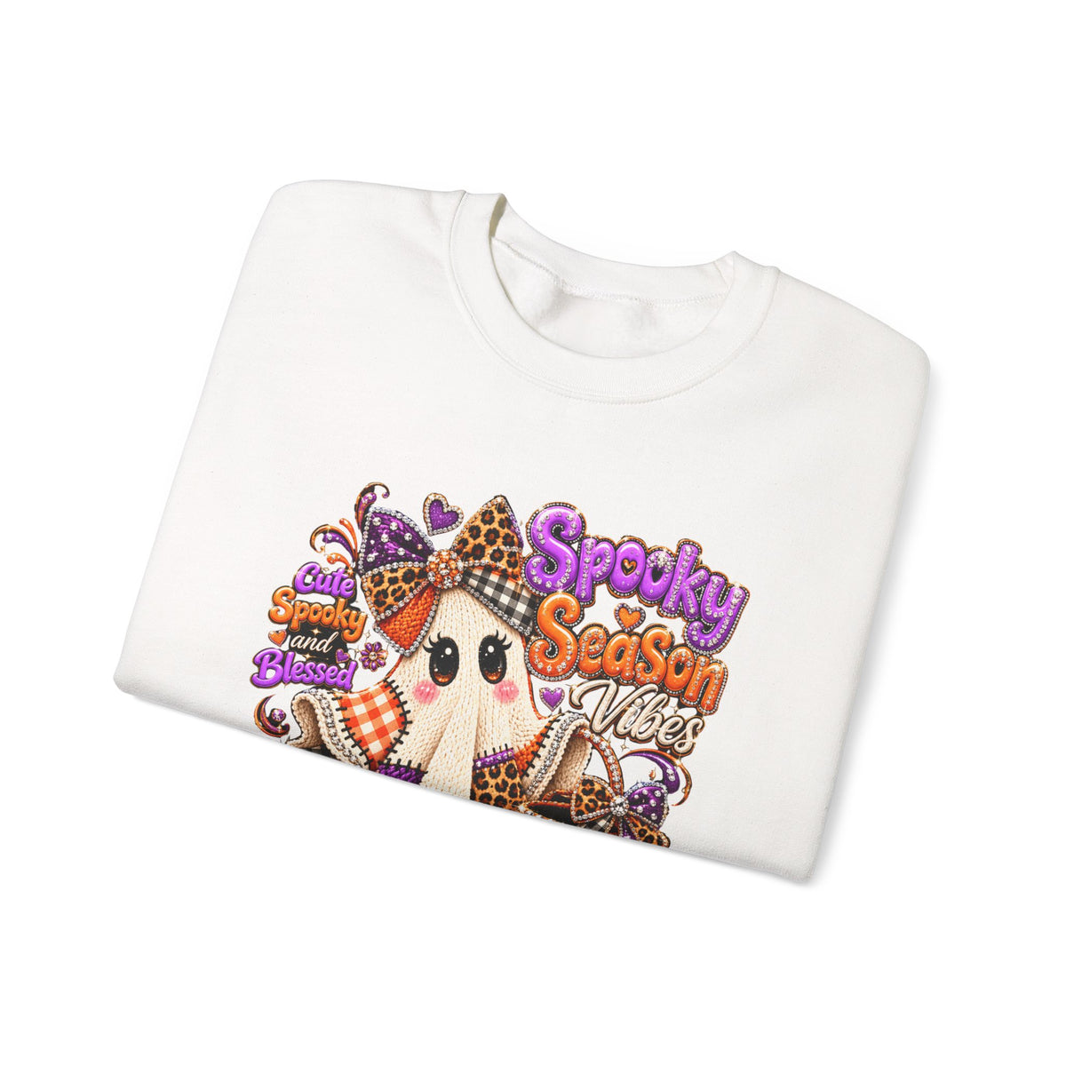 Spooky Season Ghost Sweatshirt – Cute Halloween Pumpkin Crewneck