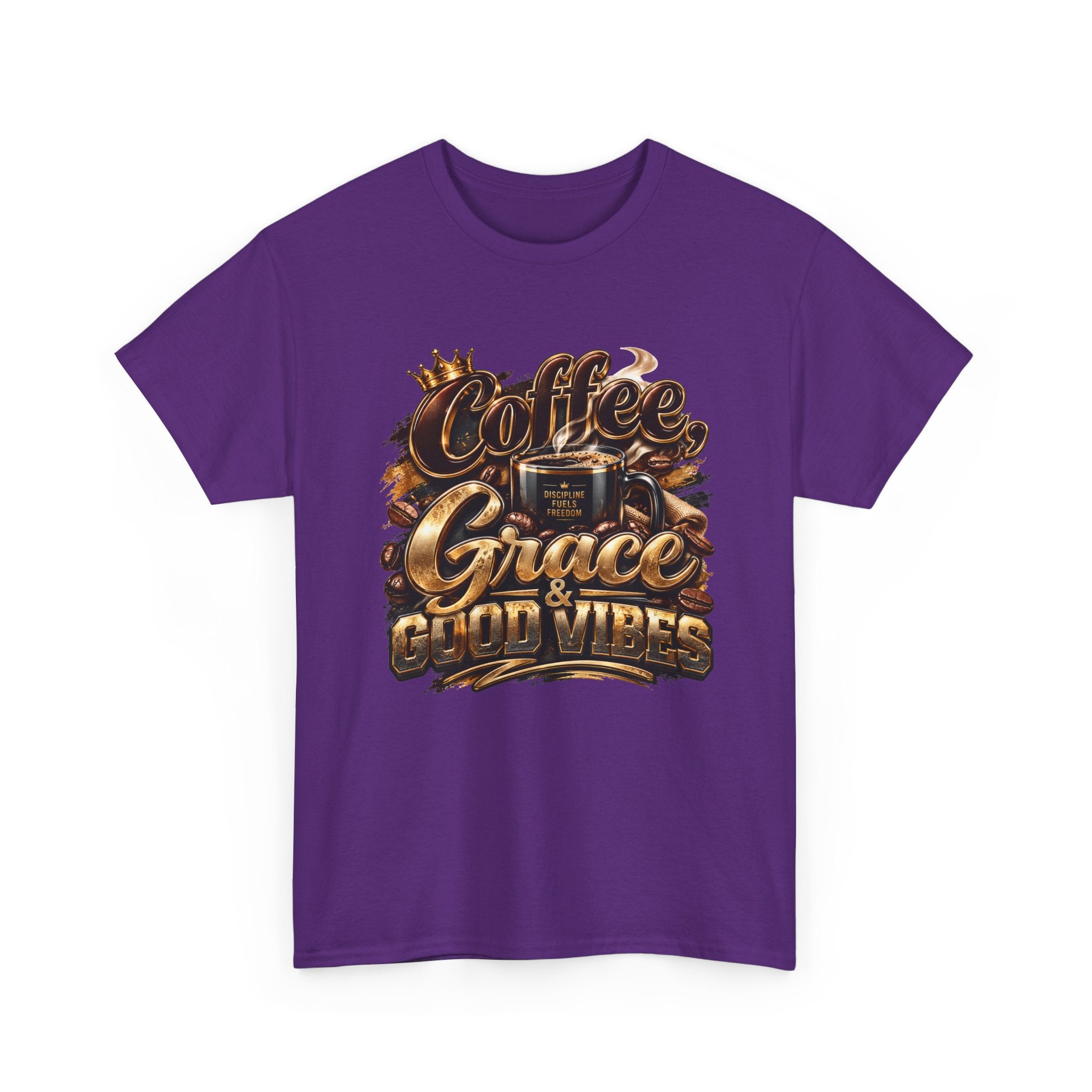 Coffee Grace & Good Vibes T-Shirt — Inspirational Christian Coffee Tee