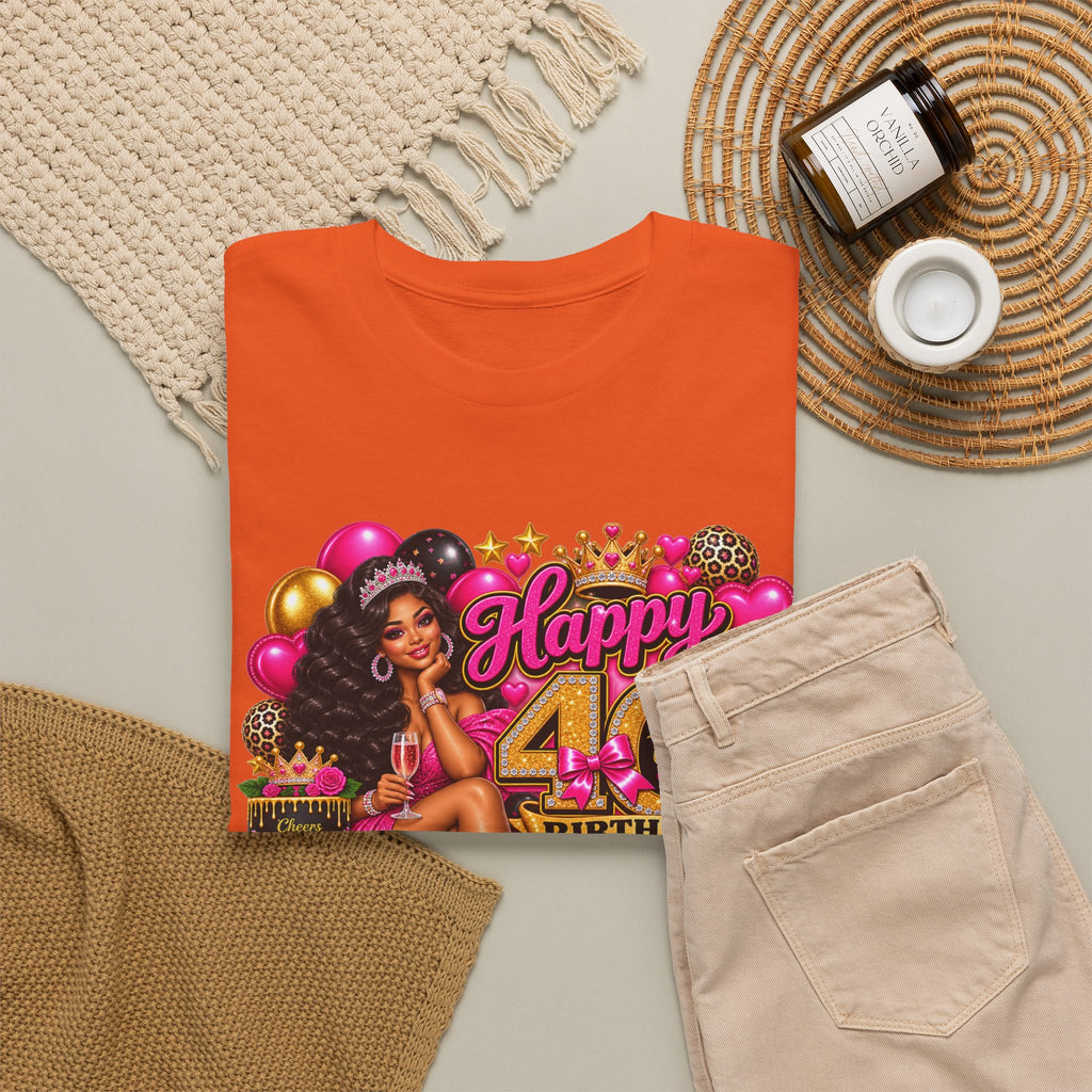 40th Birthday Queen T-Shirt — Happy 40th Birthday Celebration Tee