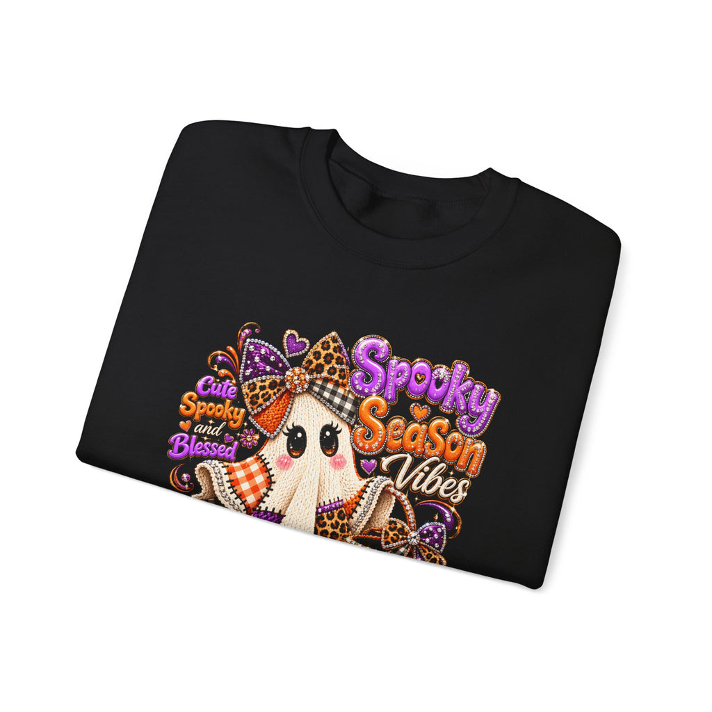 Spooky Season Ghost Sweatshirt – Cute Halloween Pumpkin Crewneck
