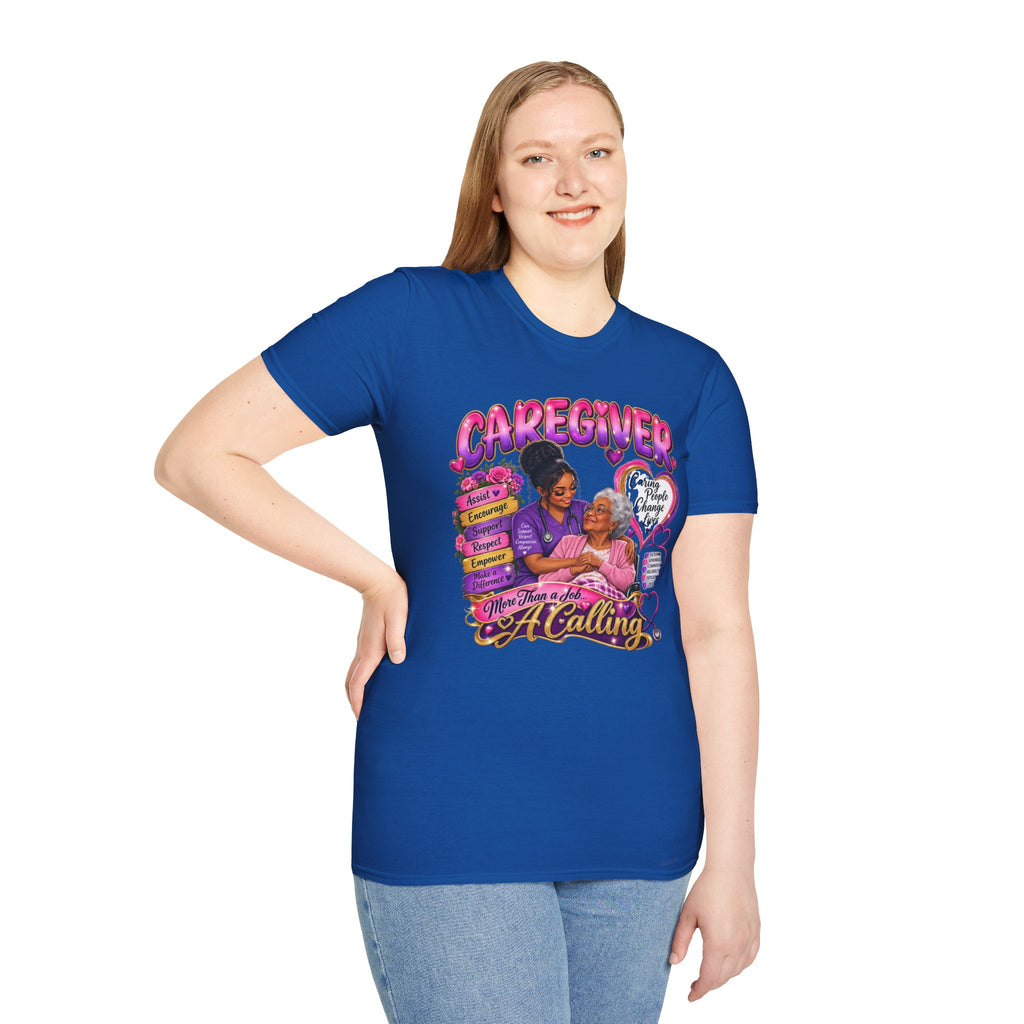 Caregiver T-Shirt — "Caregiving Is A Calling" Graphic Tee for Nurses & Family Caregivers