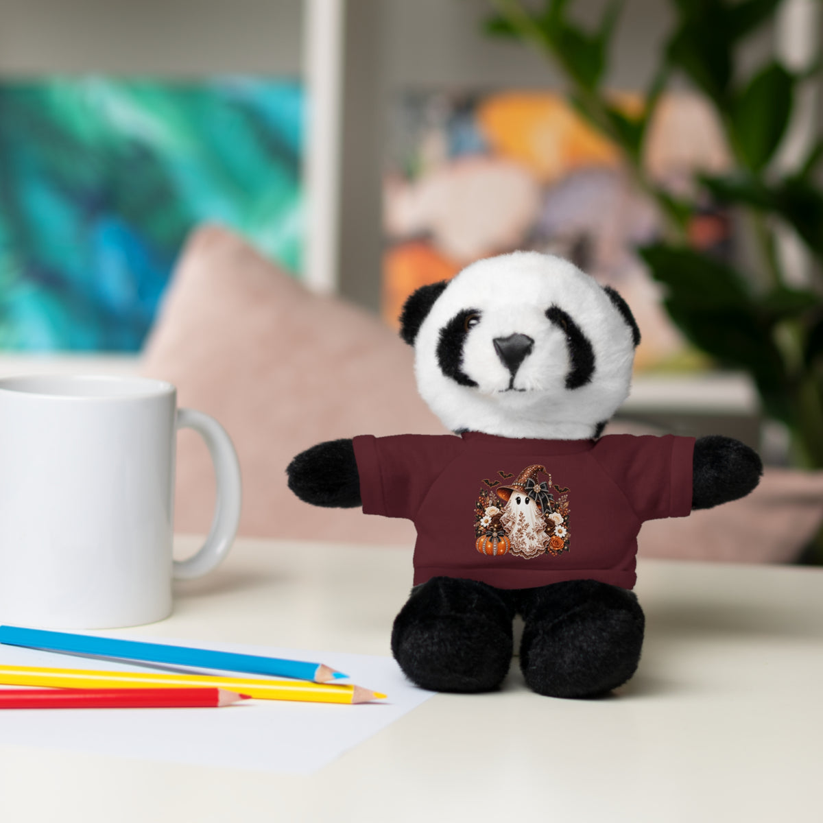 Autumn Owl Plush Bear with Pumpkin Tee