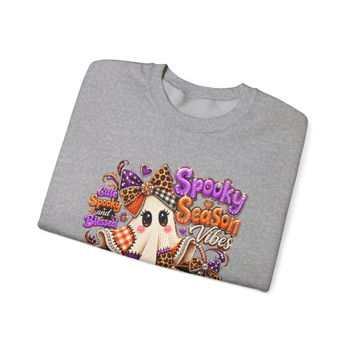 Spooky Season Ghost Sweatshirt – Cute Halloween Pumpkin Crewneck