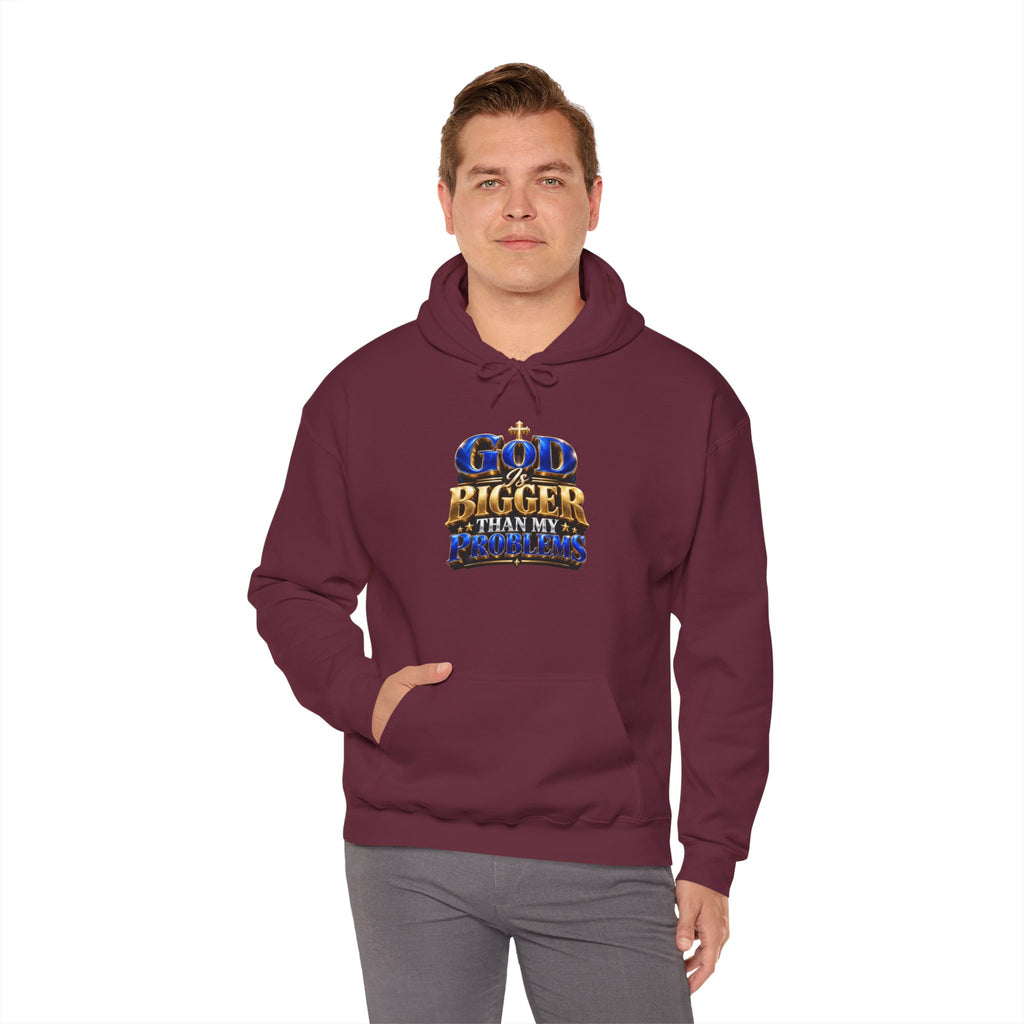 Hoodie — "God's Bigger Than My Problems" Inspirational Christian Pullover