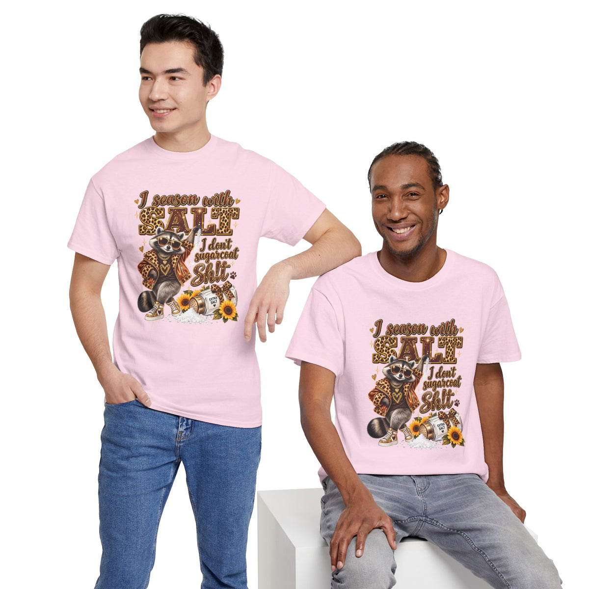 Raccoon with Grit Tee – “I Season with Grit, I Don’t Sugarcoat Shit” Graphic T‑Shirt