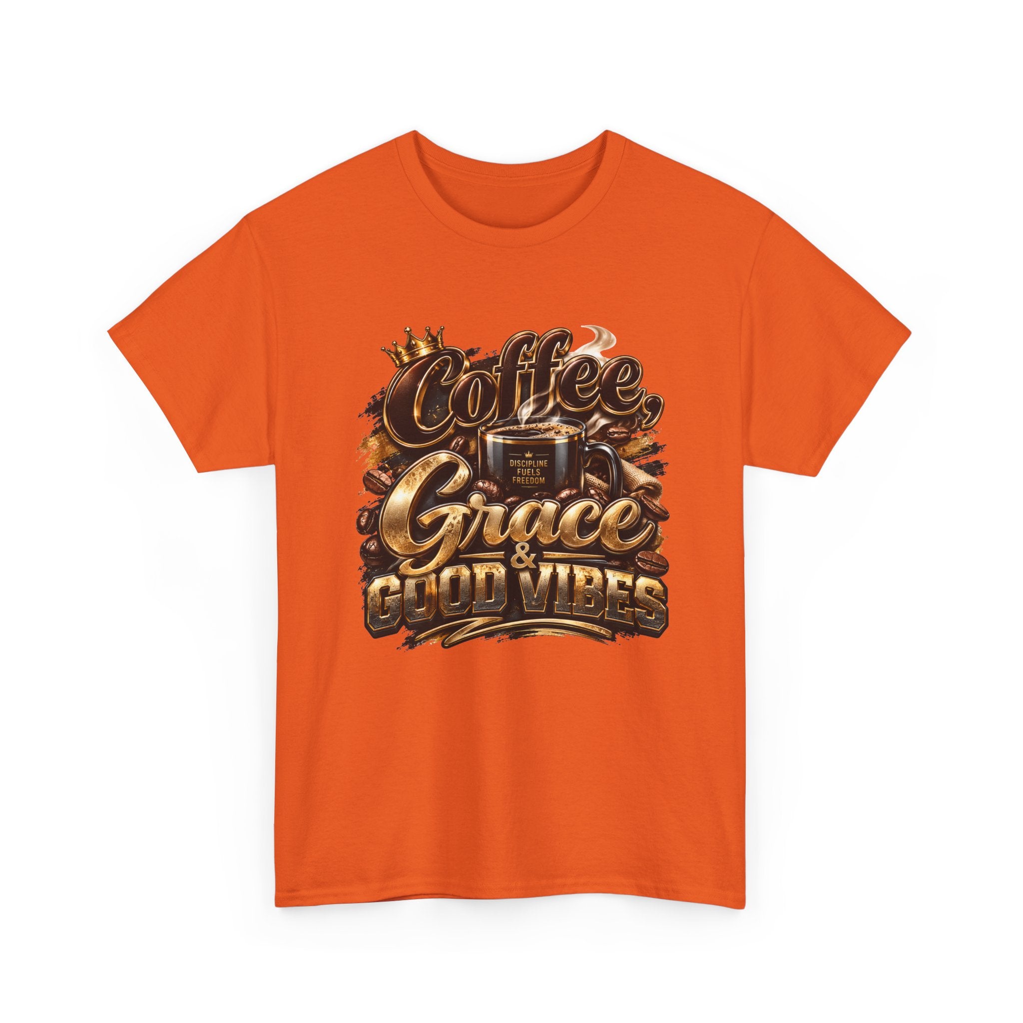 Coffee Grace & Good Vibes T-Shirt — Inspirational Christian Coffee Tee