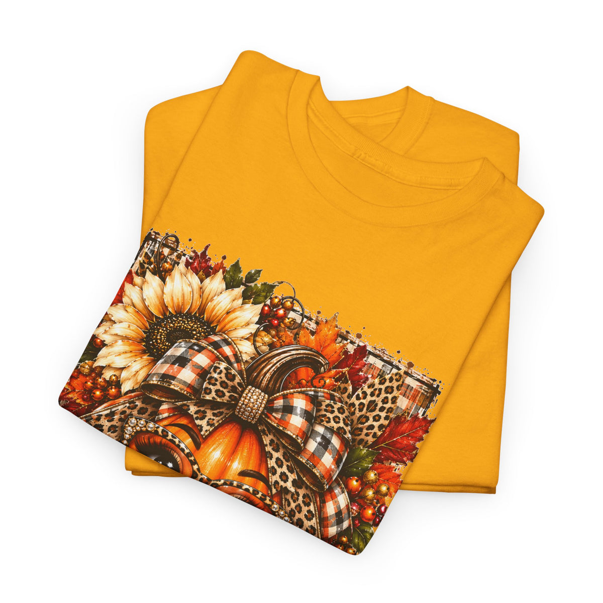 Autumn Pumpkin Face T-Shirt — Cute Fall Sunflower Graphic Tee