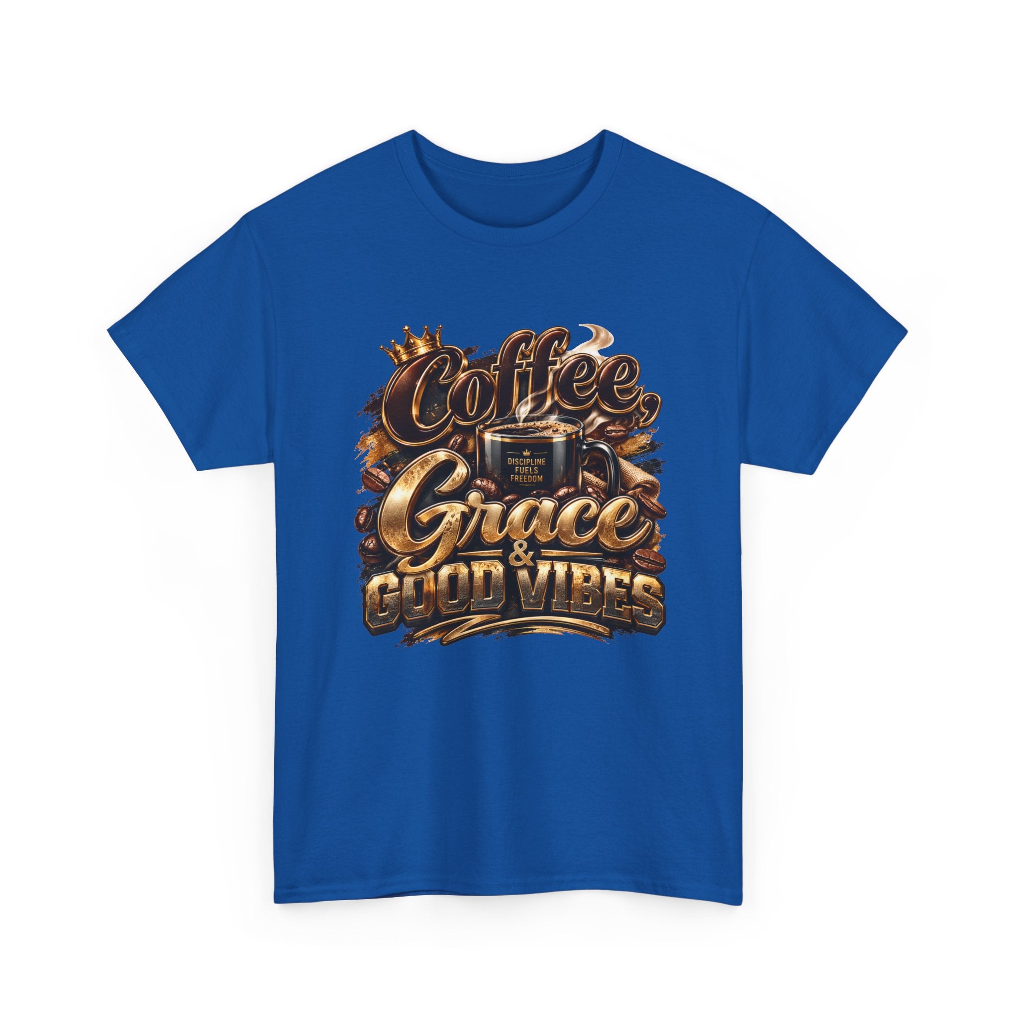 Coffee Grace & Good Vibes T-Shirt — Inspirational Christian Coffee Tee
