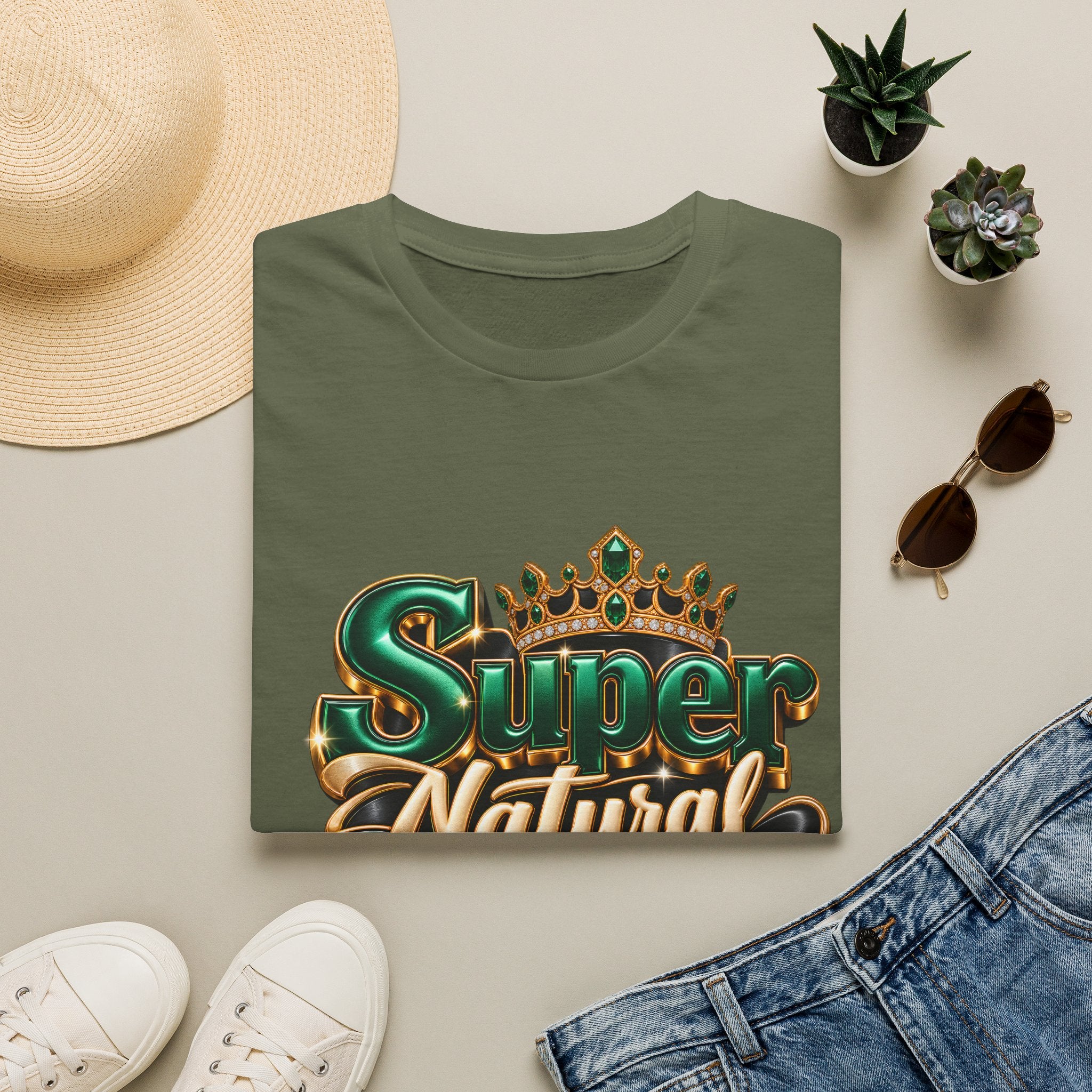 Super Natural Tee — Crowned "Super Natural" Graphic T-Shirt
