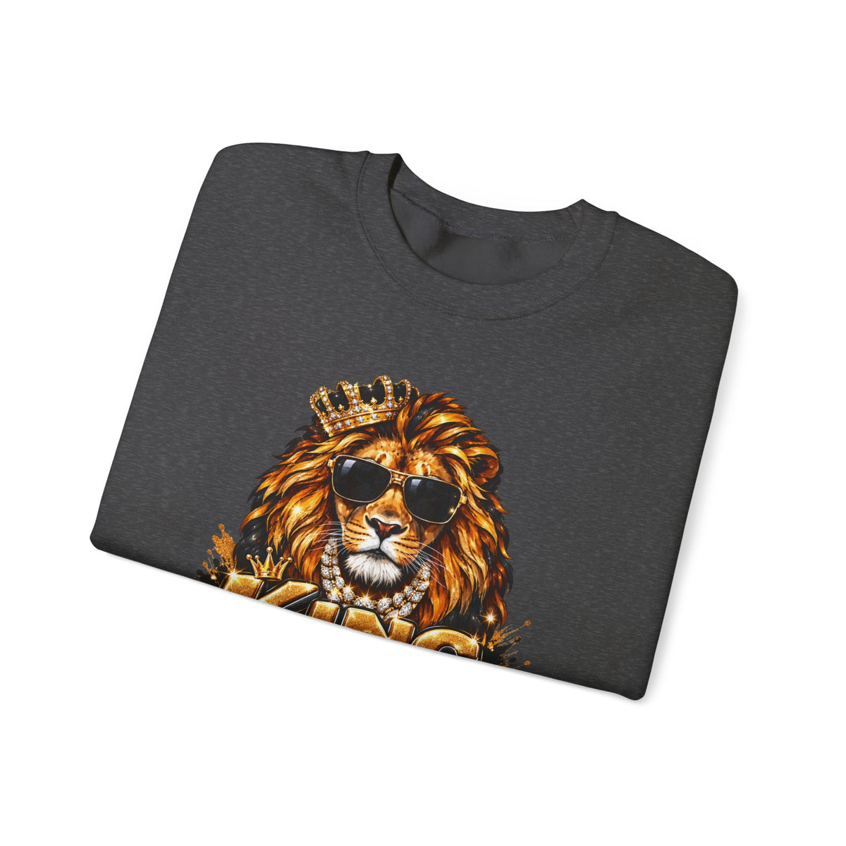 King With a Purpose Lion Sweatshirt — Inspirational Graphic Crewneck