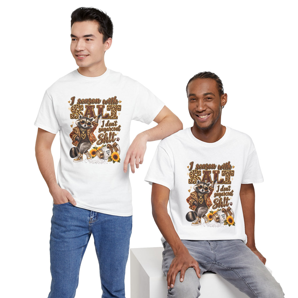 Raccoon with Grit Tee – “I Season with Grit, I Don’t Sugarcoat Shit” Graphic T‑Shirt