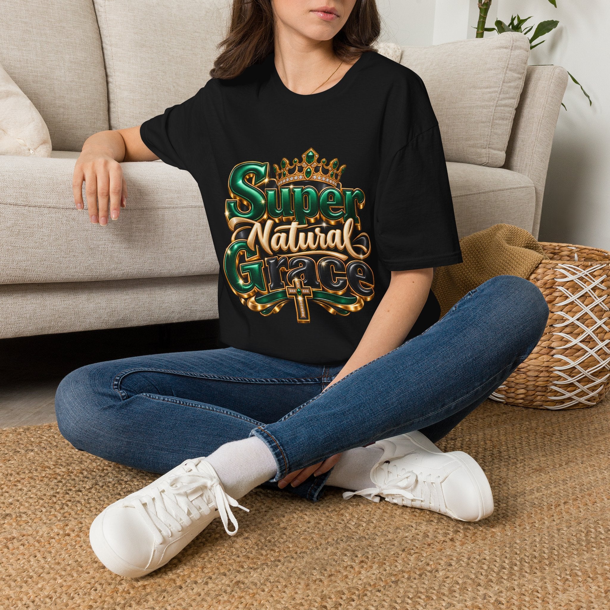 Super Natural Tee — Crowned "Super Natural" Graphic T-Shirt