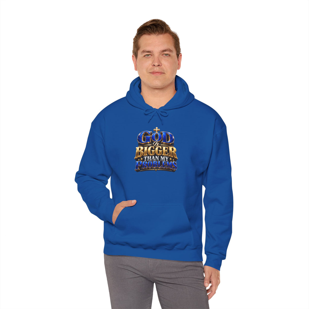 Hoodie — "God's Bigger Than My Problems" Inspirational Christian Pullover