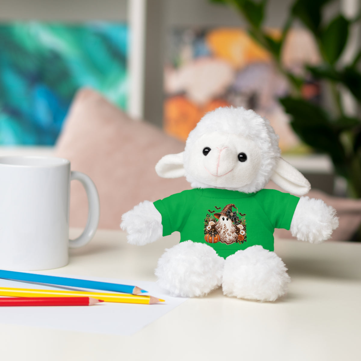 Autumn Owl Plush Bear with Pumpkin Tee