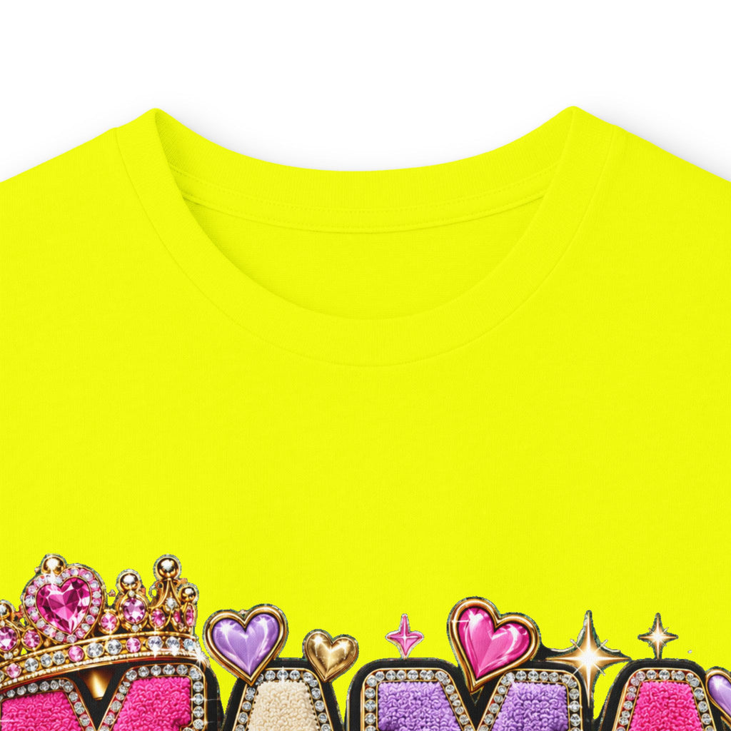 Mama Built Different Long Sleeve Tee — Pink Crowned Mom Graphic Shirt
