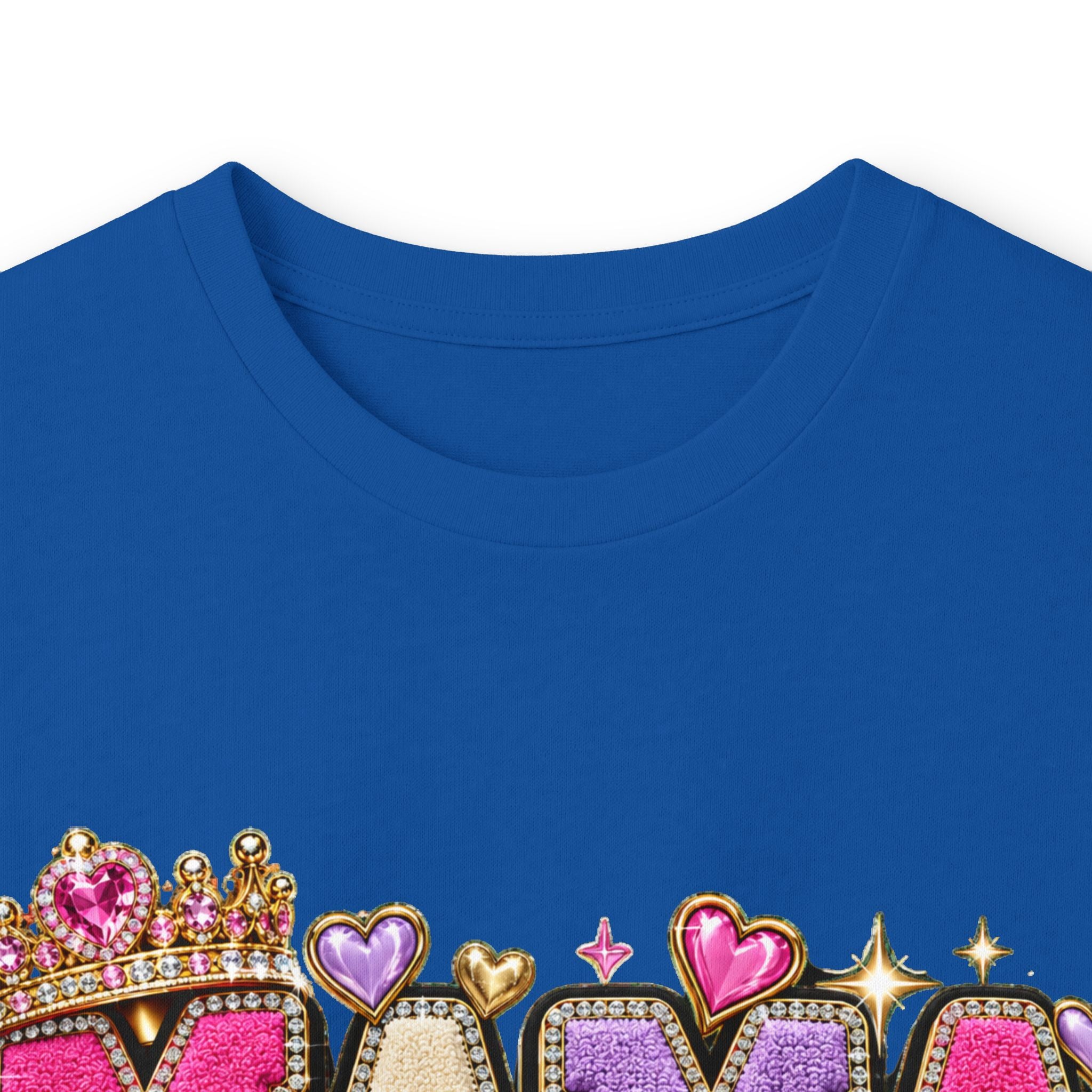 Mama Built Different Long Sleeve Tee — Pink Crowned Mom Graphic Shirt