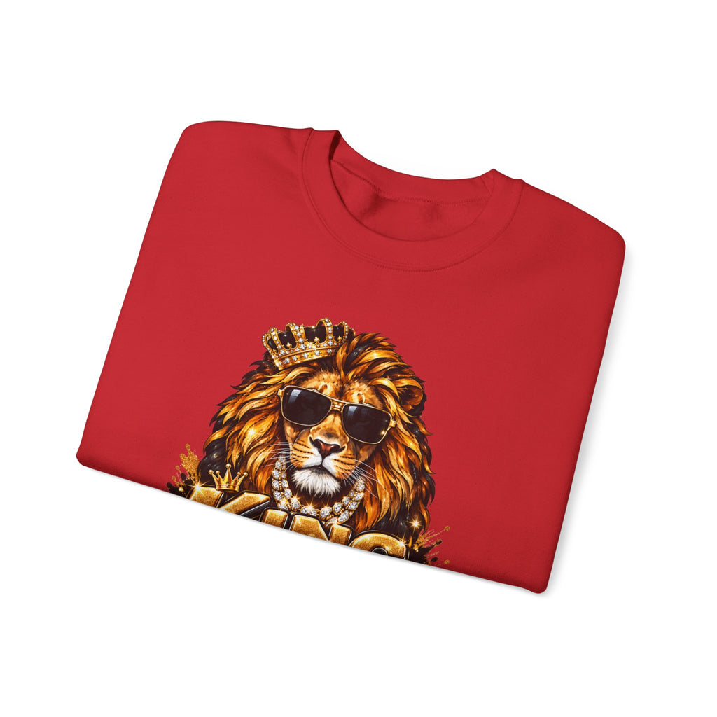King With a Purpose Lion Sweatshirt — Inspirational Graphic Crewneck
