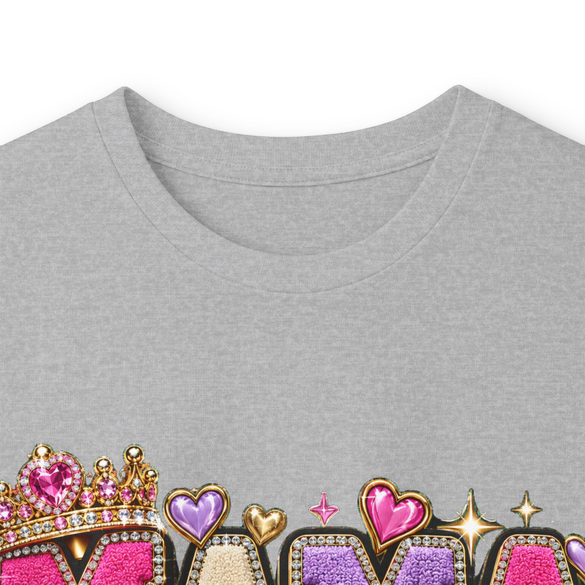Mama Built Different Long Sleeve Tee — Pink Crowned Mom Graphic Shirt