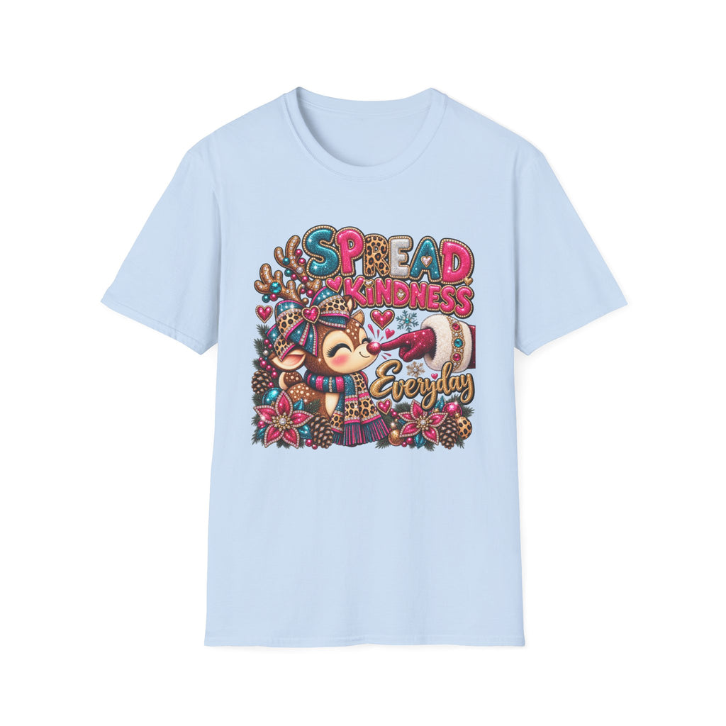 Spread Kindness Everyday T-Shirt — Cute Reindeer Holiday Graphic Tee