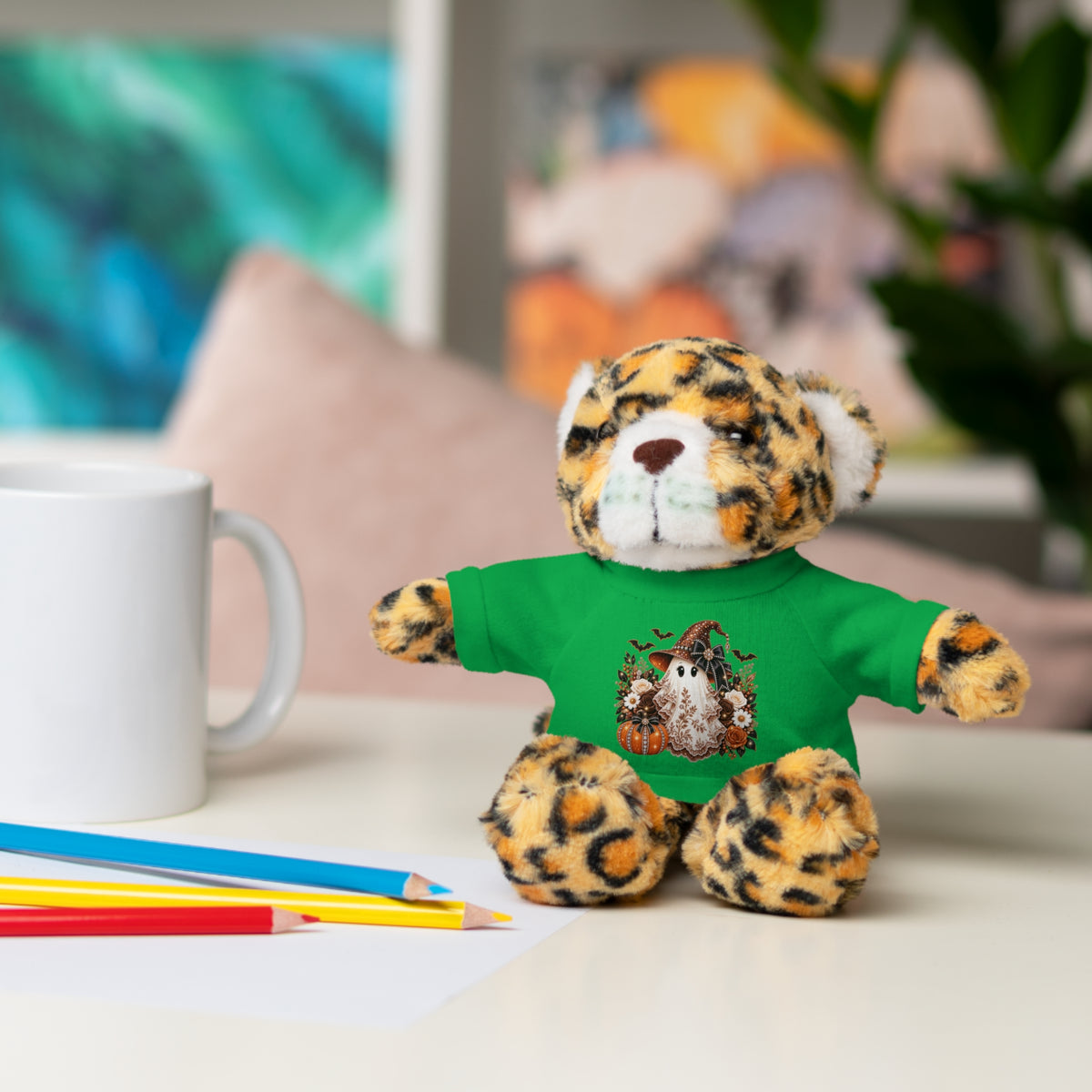 Autumn Owl Plush Bear with Pumpkin Tee