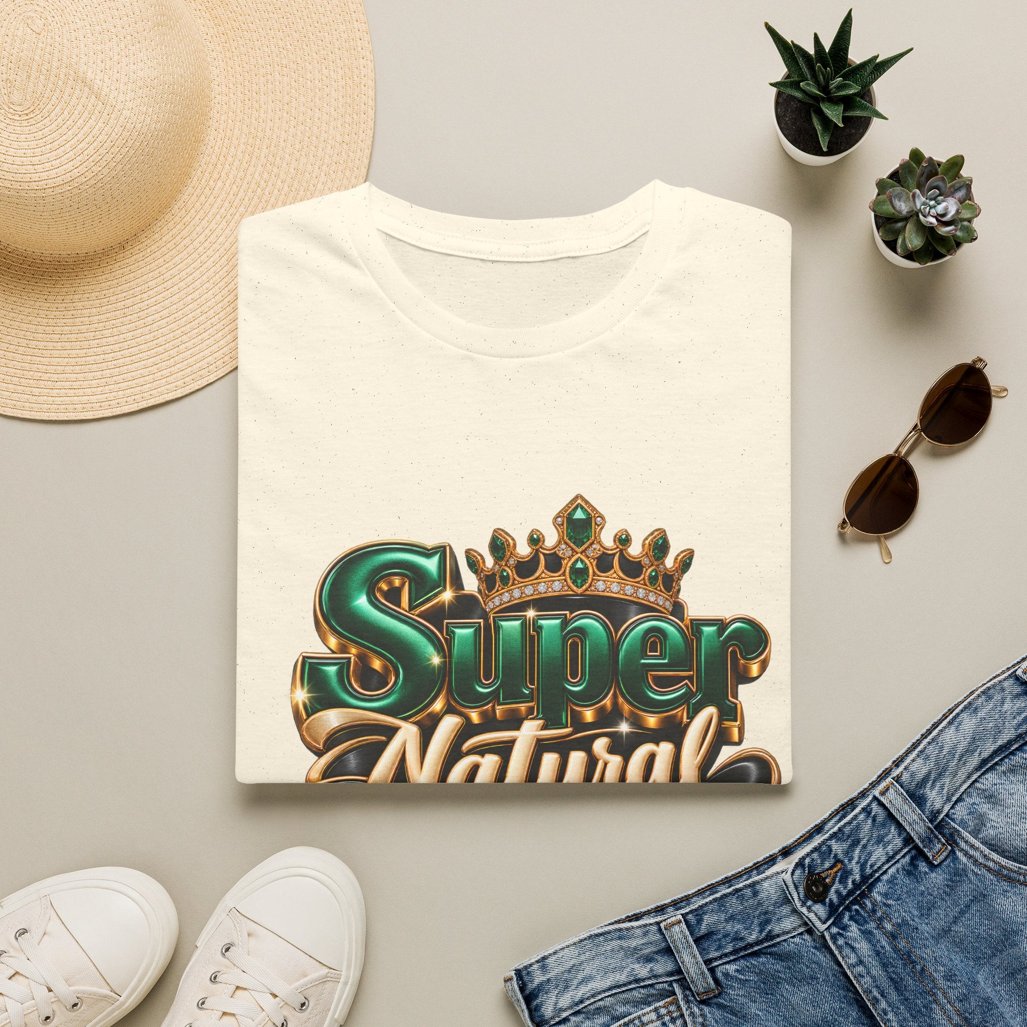 Super Natural Tee — Crowned "Super Natural" Graphic T-Shirt