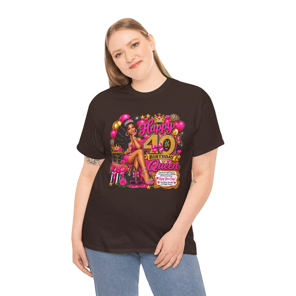 40th Birthday Queen T-Shirt — Happy 40th Birthday Celebration Tee