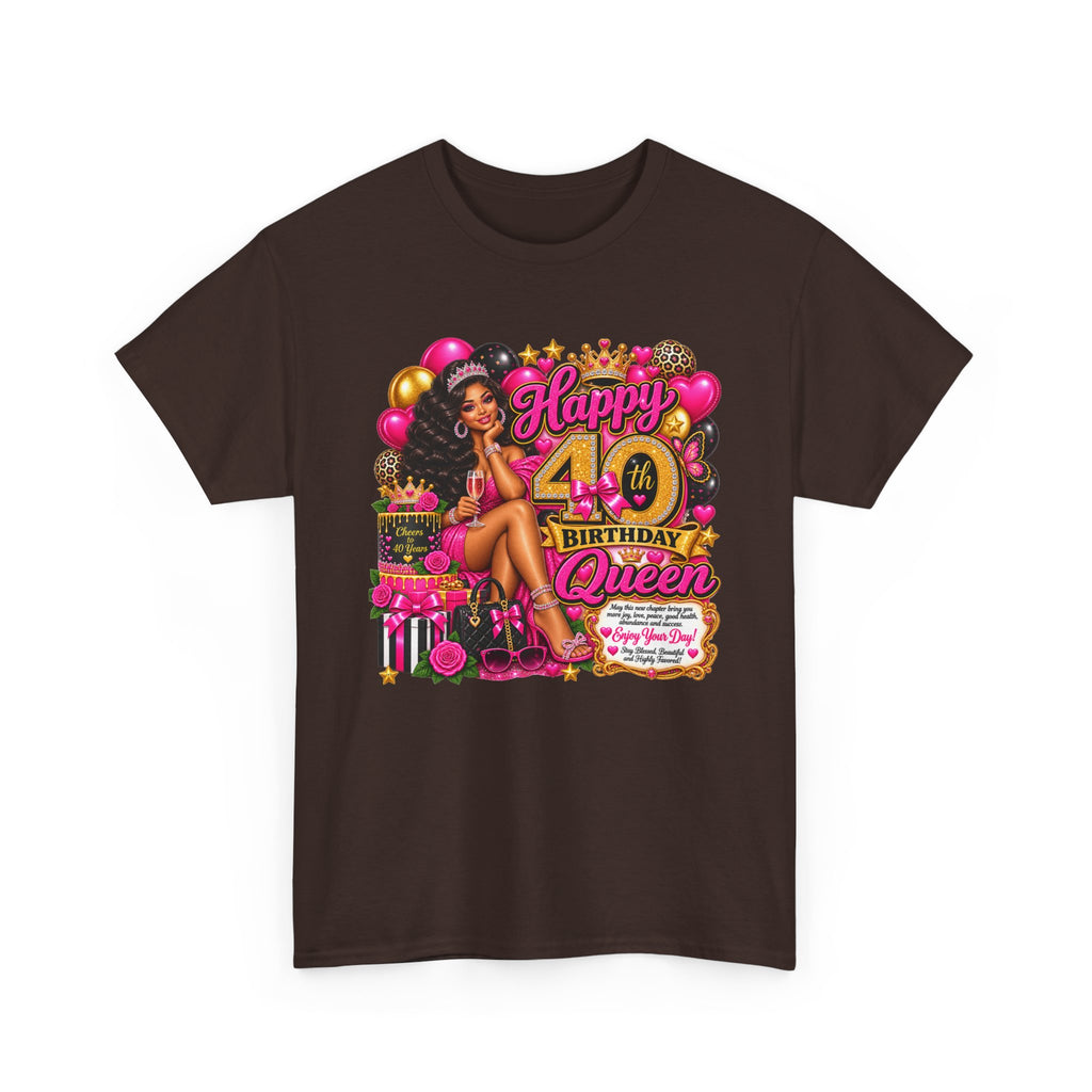 40th Birthday Queen T-Shirt — Happy 40th Birthday Celebration Tee