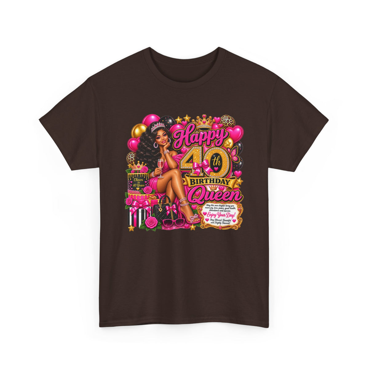 40th Birthday Queen T-Shirt — Happy 40th Birthday Celebration Tee