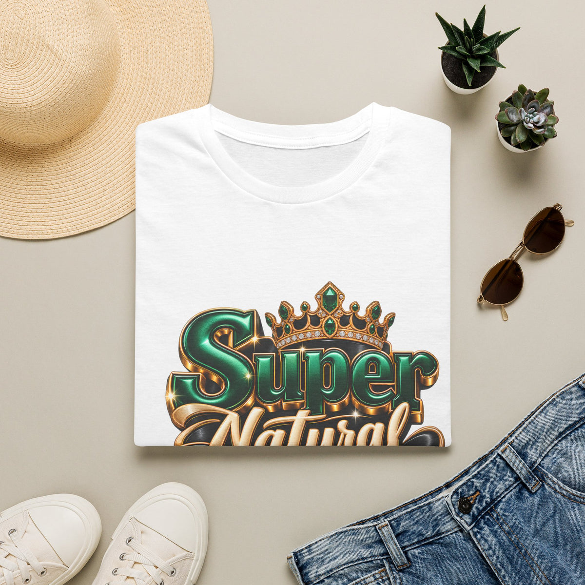Super Natural Tee — Crowned "Super Natural" Graphic T-Shirt