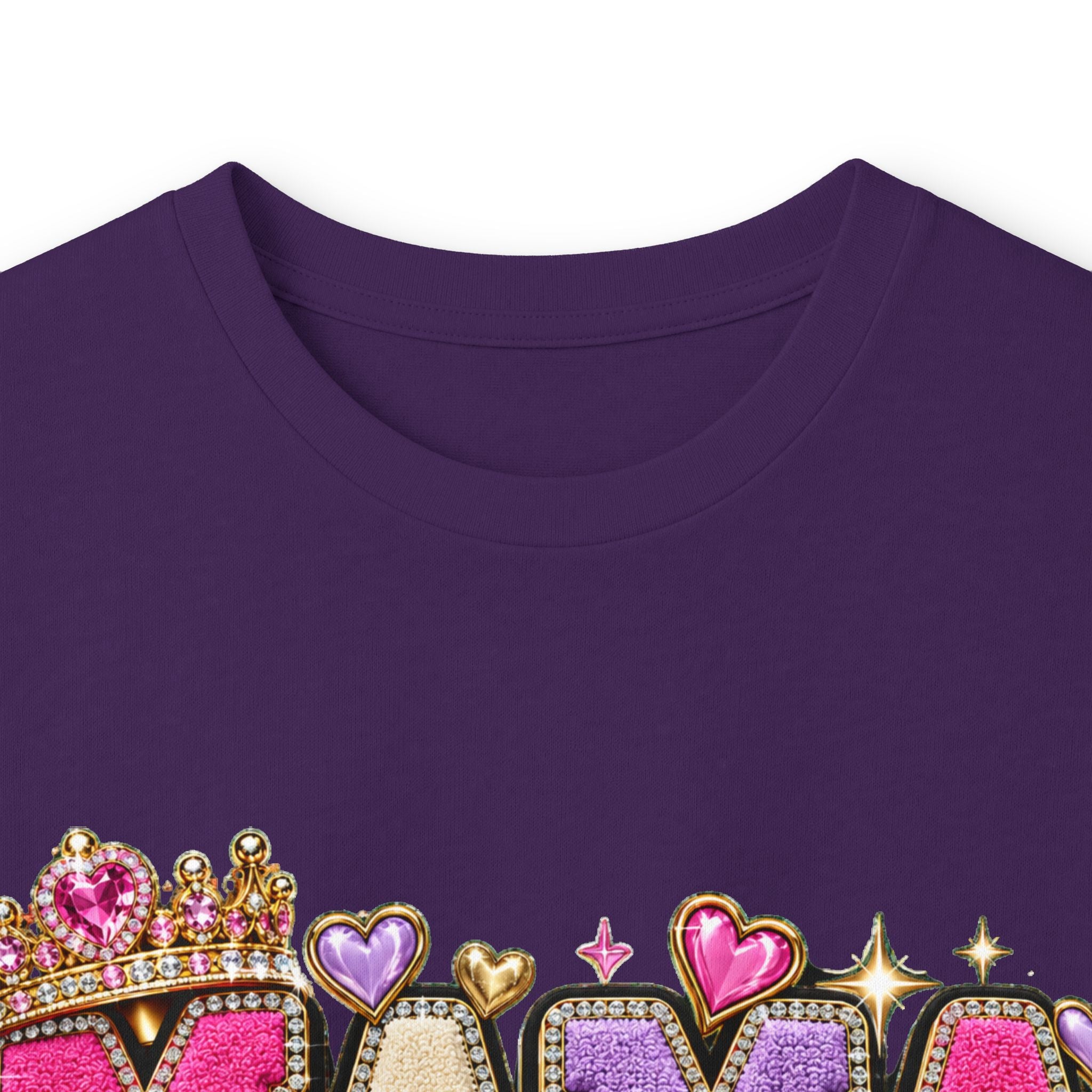 Mama Built Different Long Sleeve Tee — Pink Crowned Mom Graphic Shirt