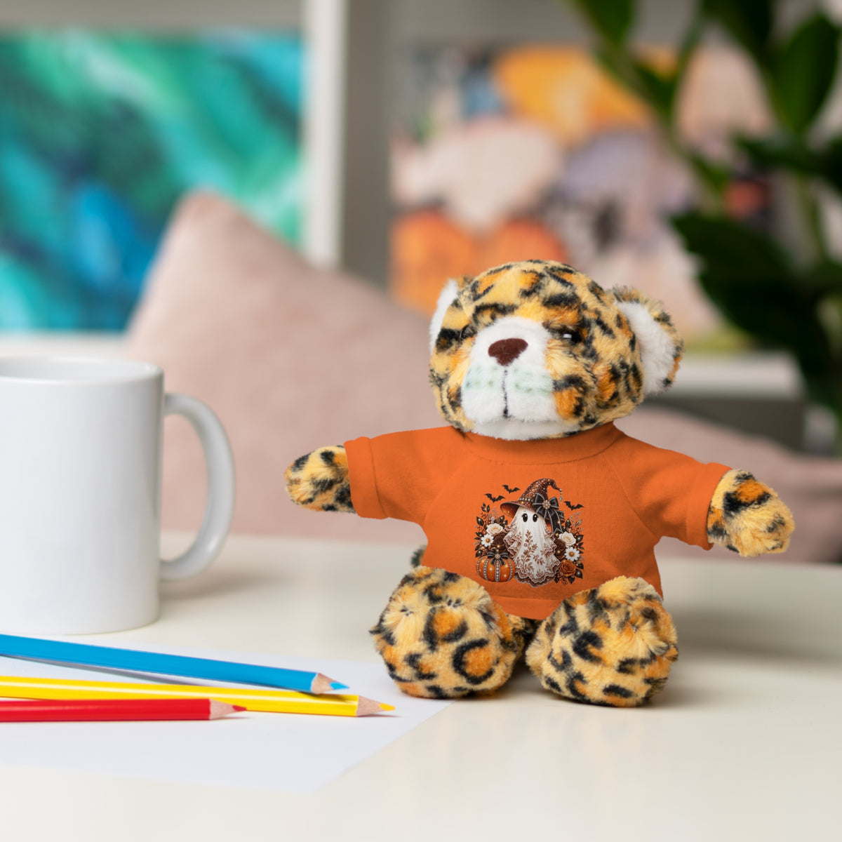 Autumn Owl Plush Bear with Pumpkin Tee