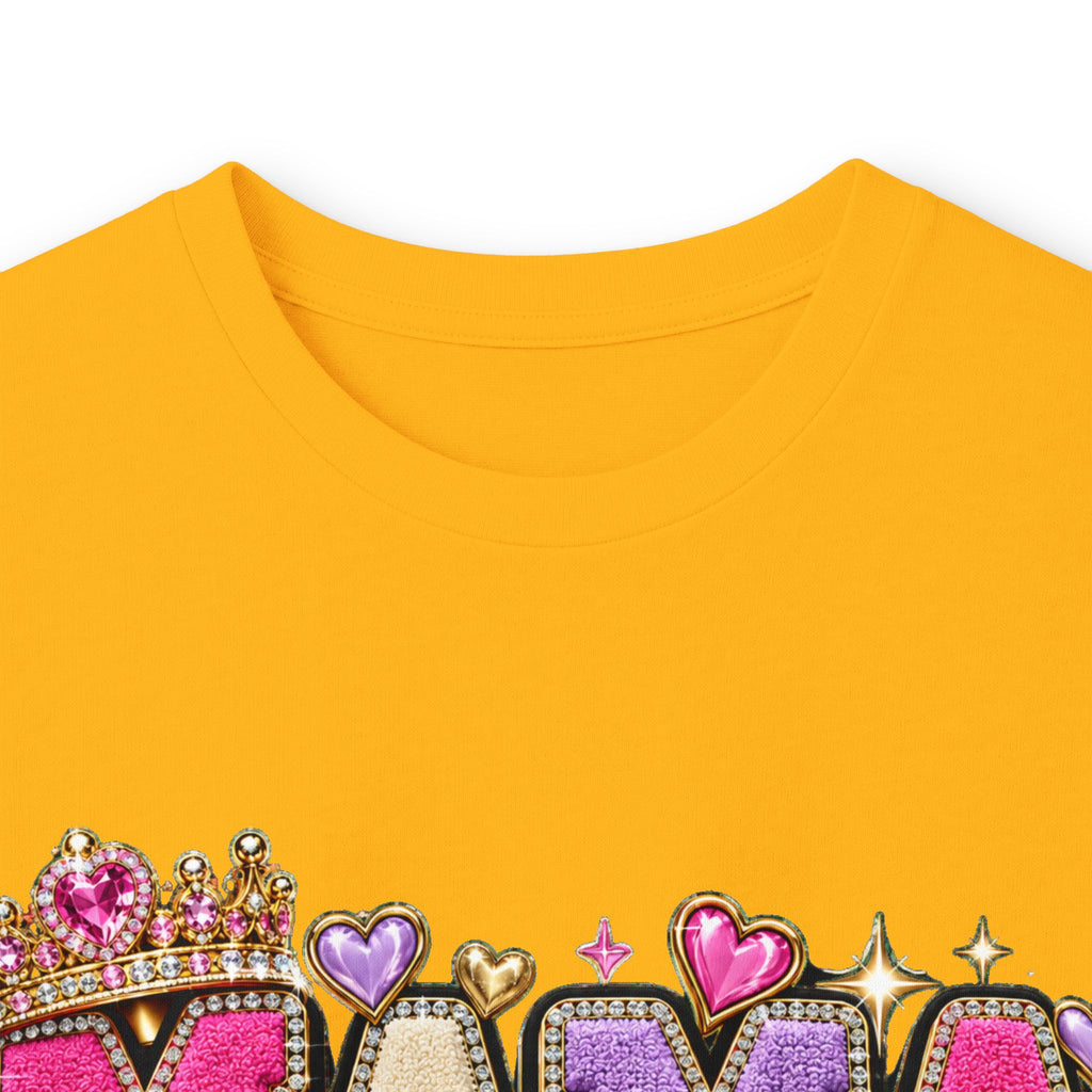 Mama Built Different Long Sleeve Tee — Pink Crowned Mom Graphic Shirt