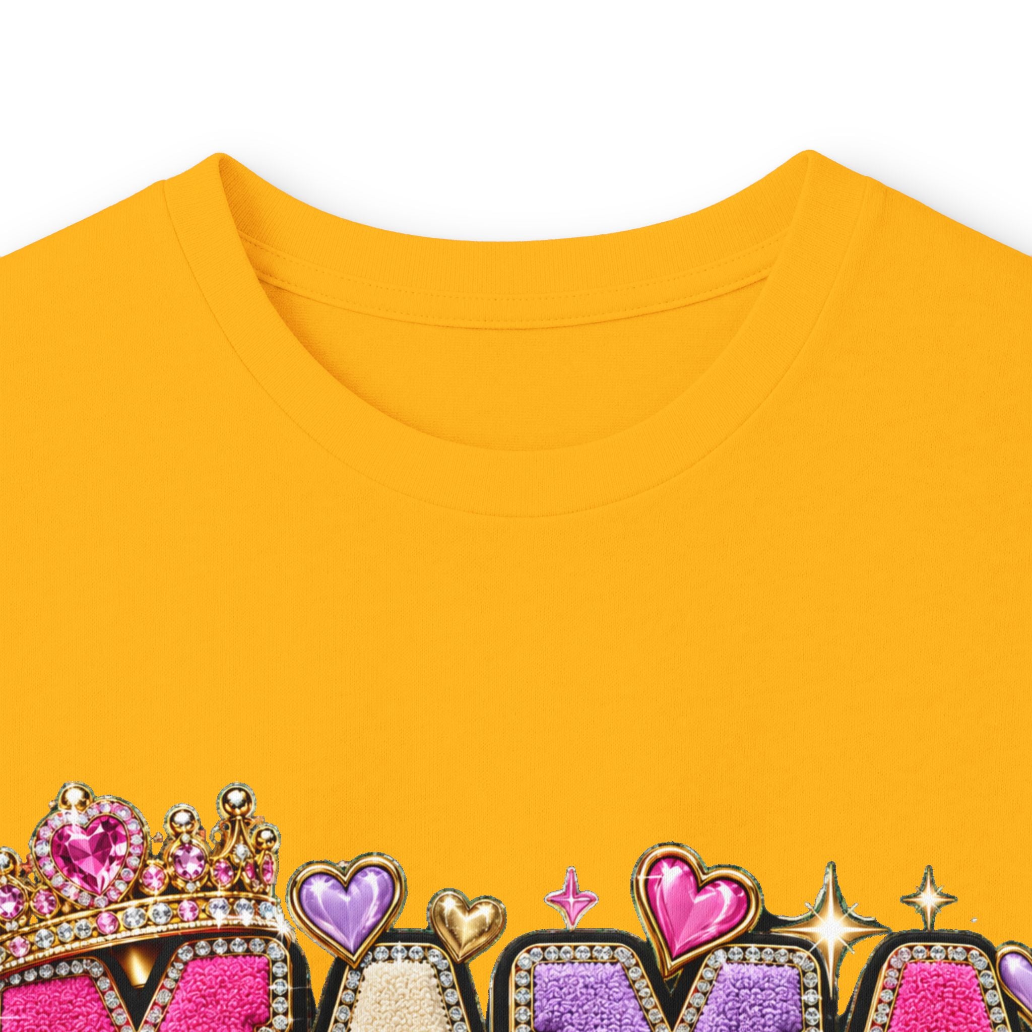 Mama Built Different Long Sleeve Tee — Pink Crowned Mom Graphic Shirt